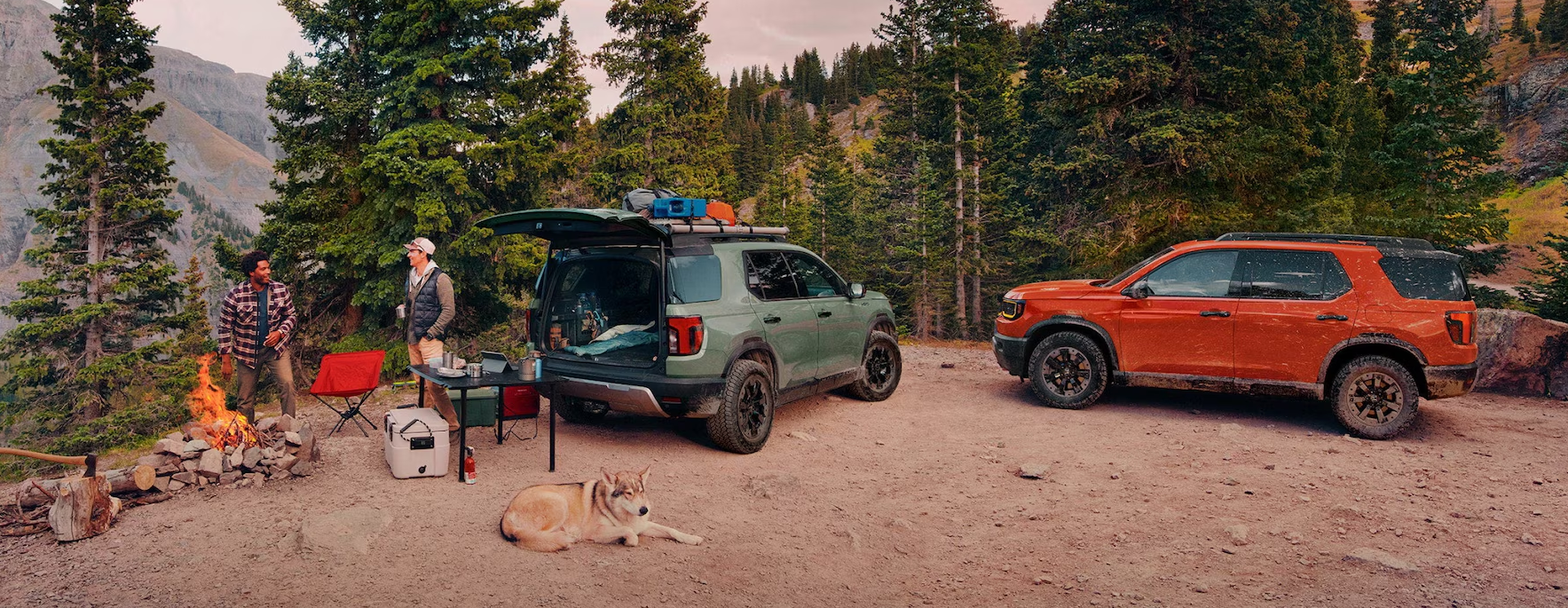 2 Honda Passport TrailSport Elites at a campsite